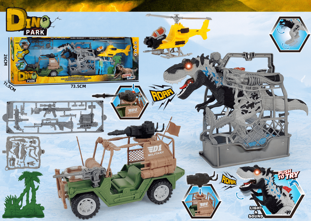 Set scena sa dinosaurima sa LED svjetlom